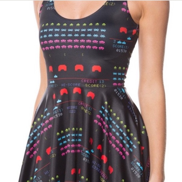 BlackMilk Space Invaders Scoop Skater Dress - Picture 4 of 6